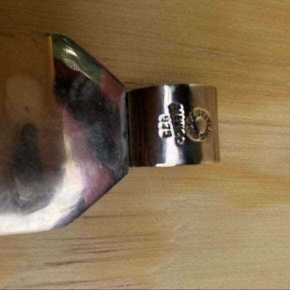 Sterling Silver 925 Mexico Large Stone Slide Pendant - Picture 4 of 4